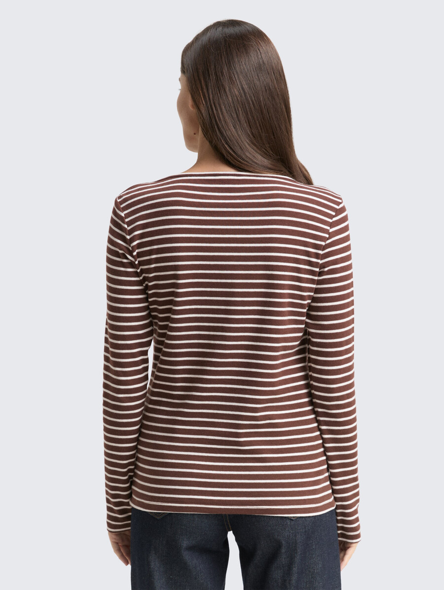 camisa de manga larga con estampado de rayas
