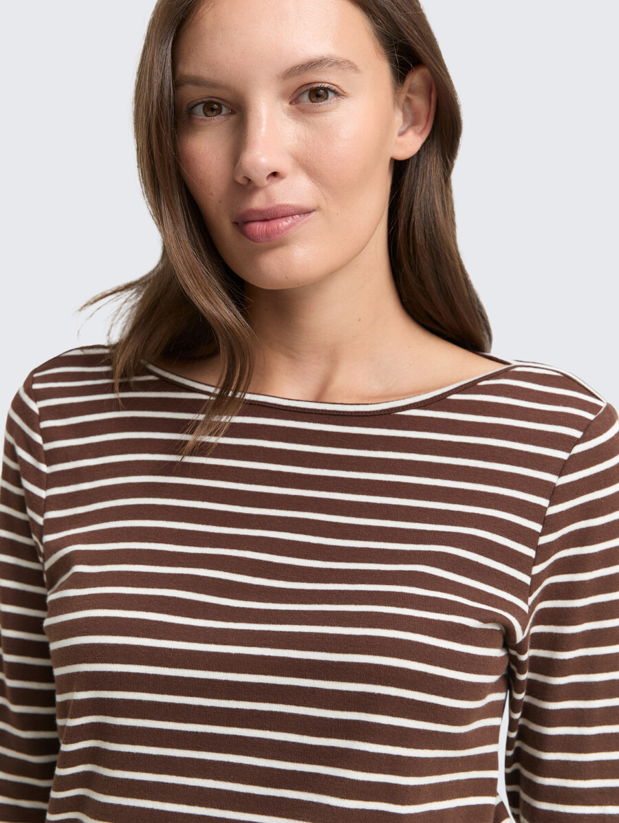 camisa de manga larga con estampado de rayas