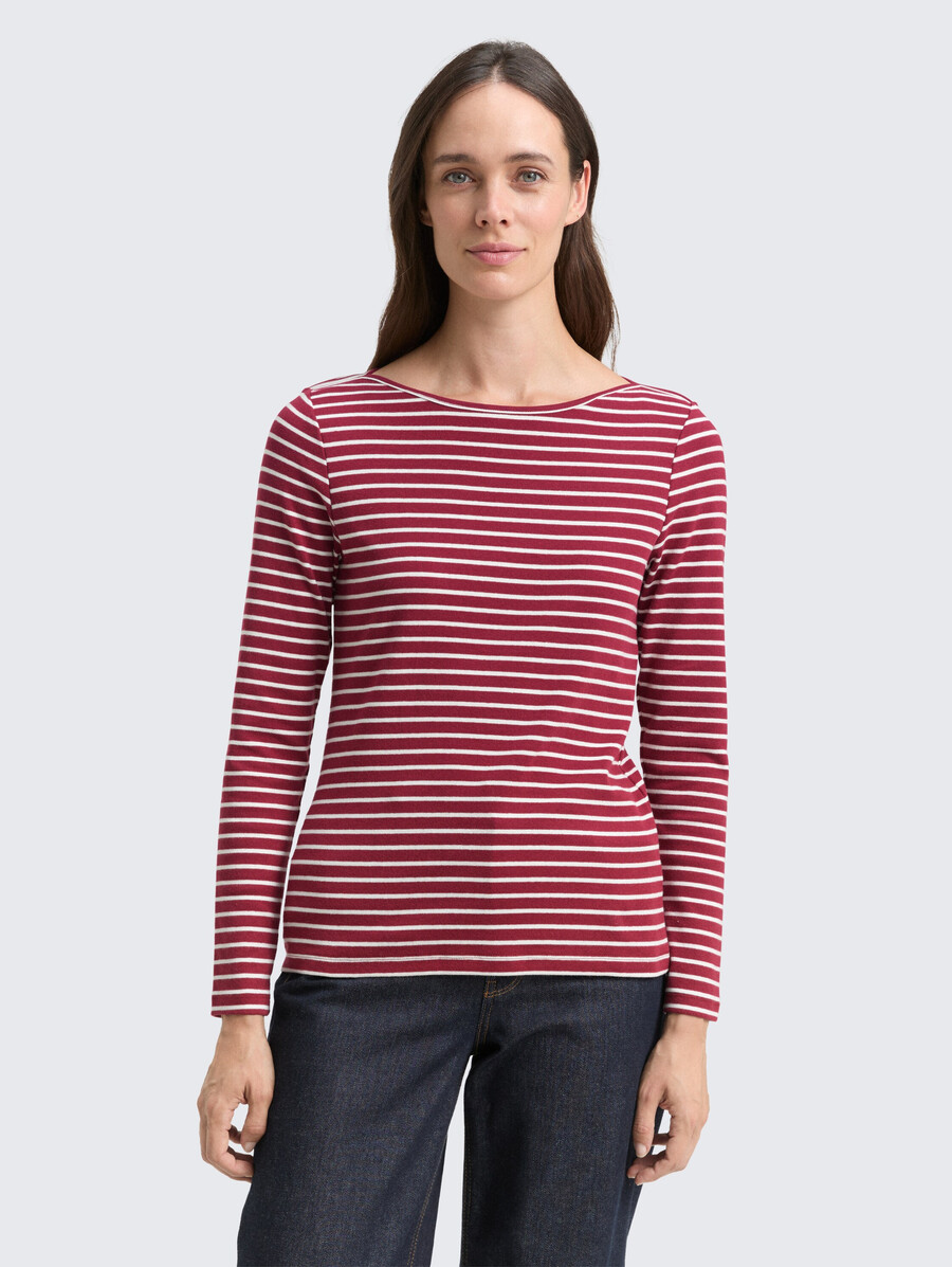 camisa de manga larga con estampado de rayas