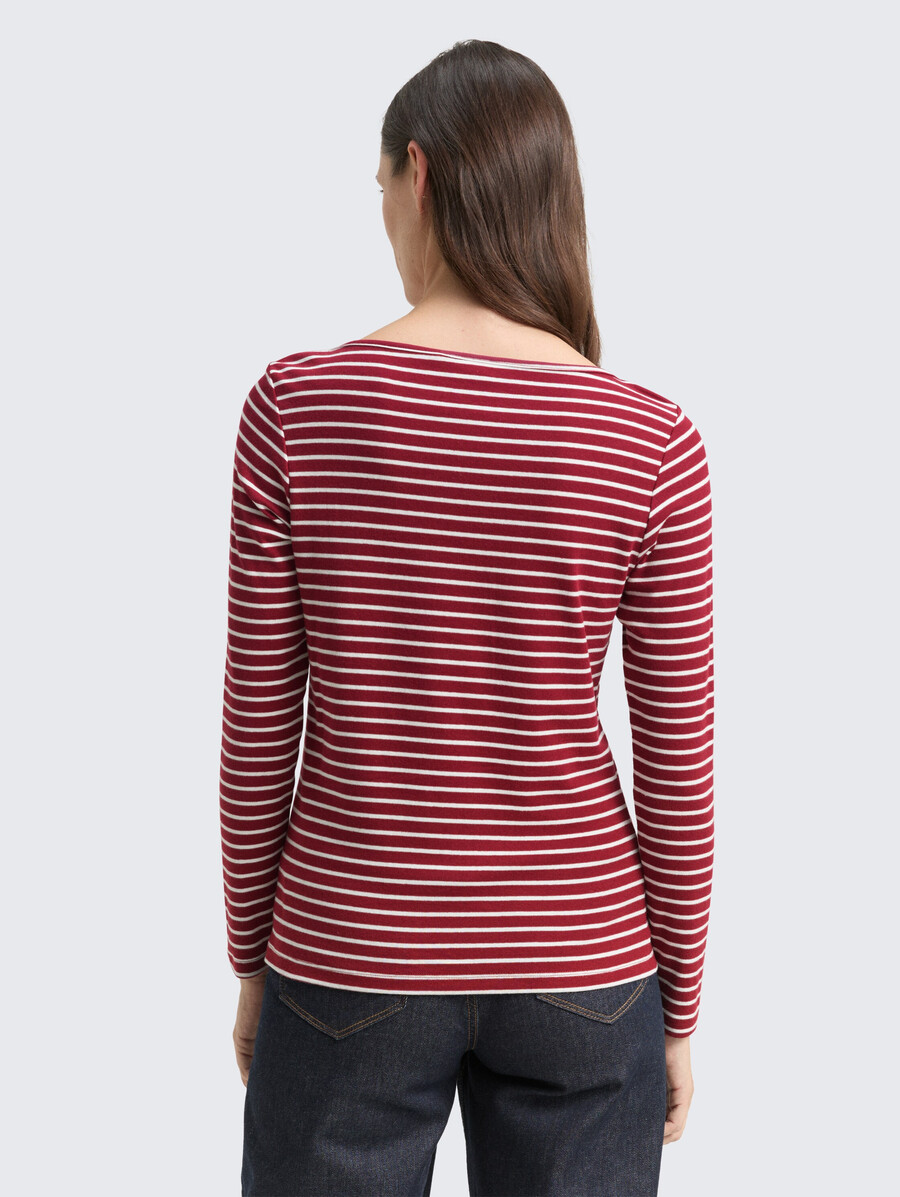 camisa de manga larga con estampado de rayas