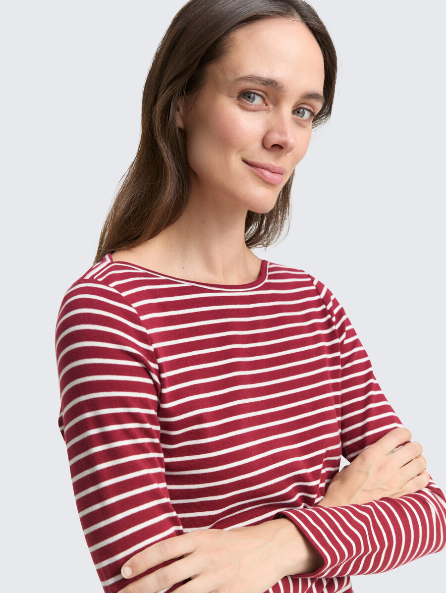 camisa de manga larga con estampado de rayas