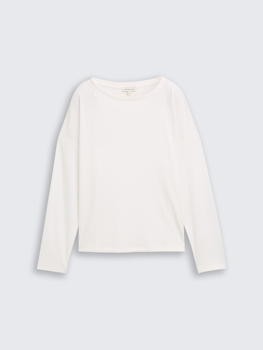 camisa holgada de manga larga con textura acanalada