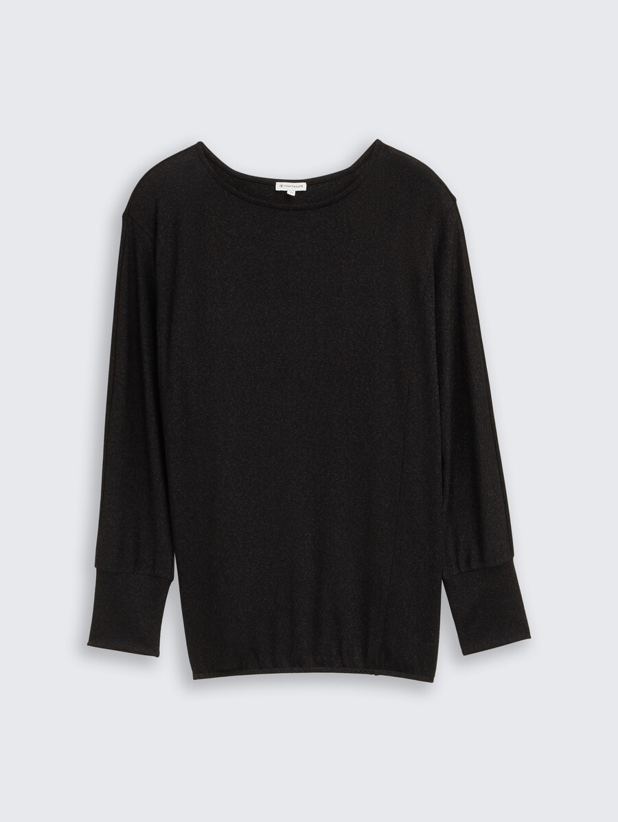 talla grande - camisa holgada de manga larga con efecto brillante