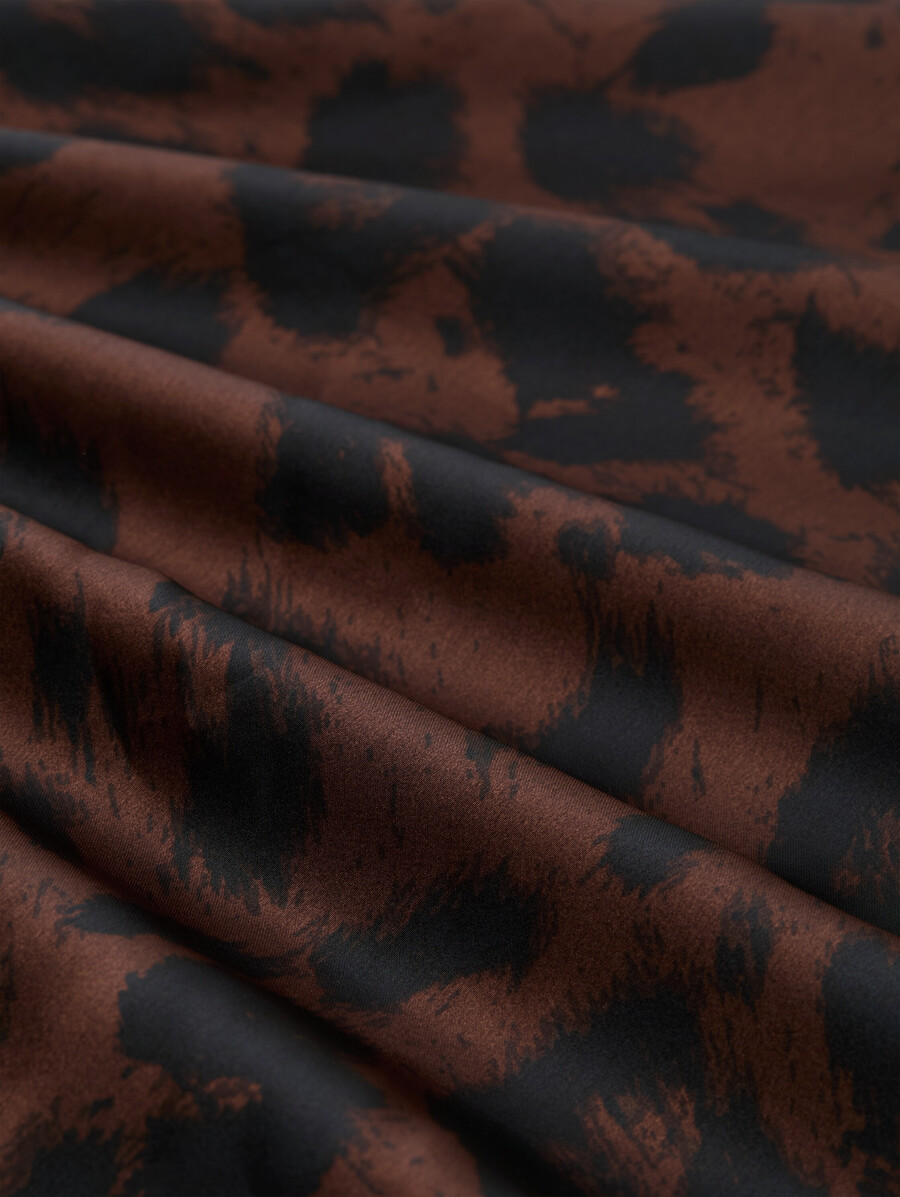 talla grande - camisa holgada de manga larga con estampado de leopardo