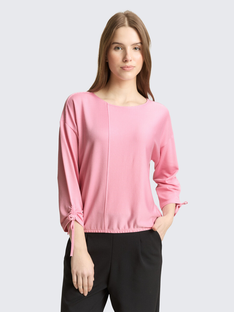 camisa holgada de manga larga con mangas fruncidas