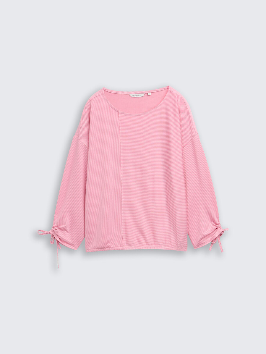 camisa holgada de manga larga con mangas fruncidas