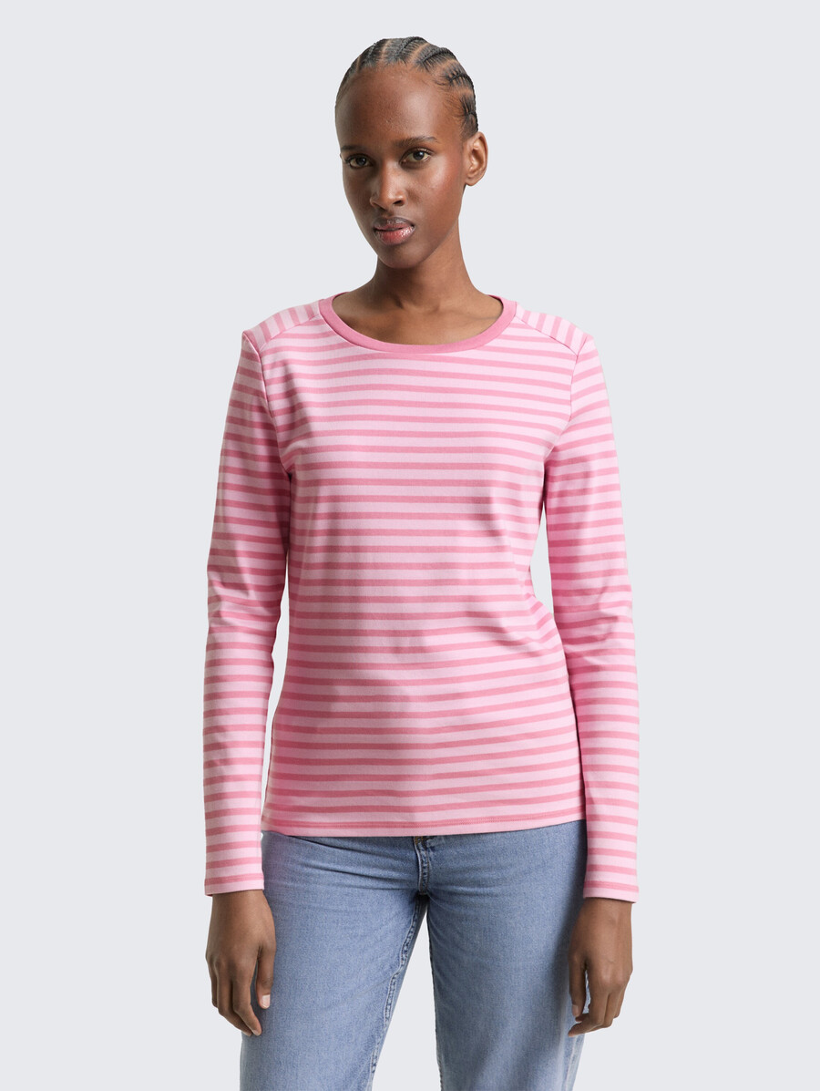 camisa de manga larga con estampado de rayas