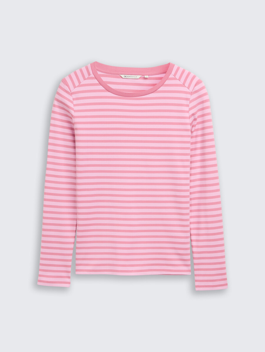 camisa de manga larga con estampado de rayas