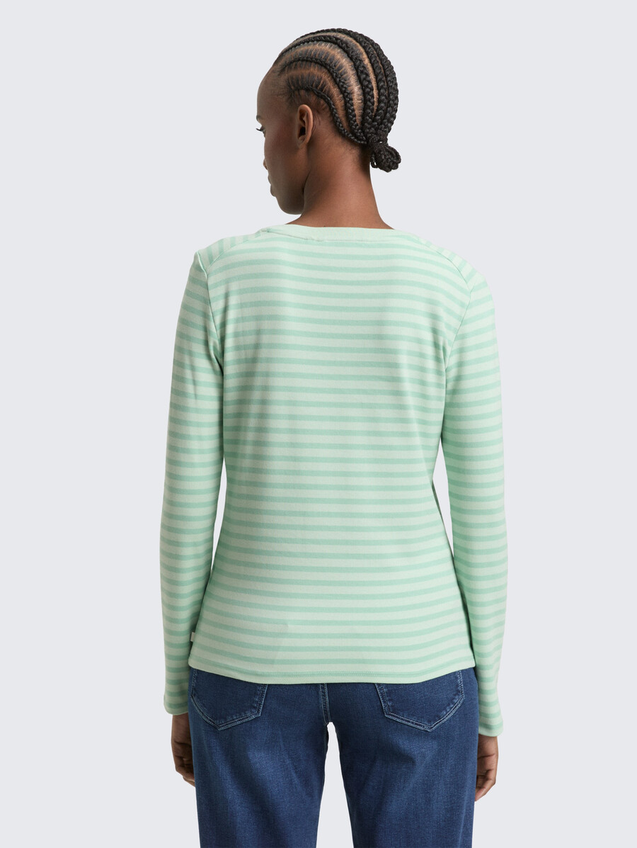 camisa de manga larga con estampado de rayas