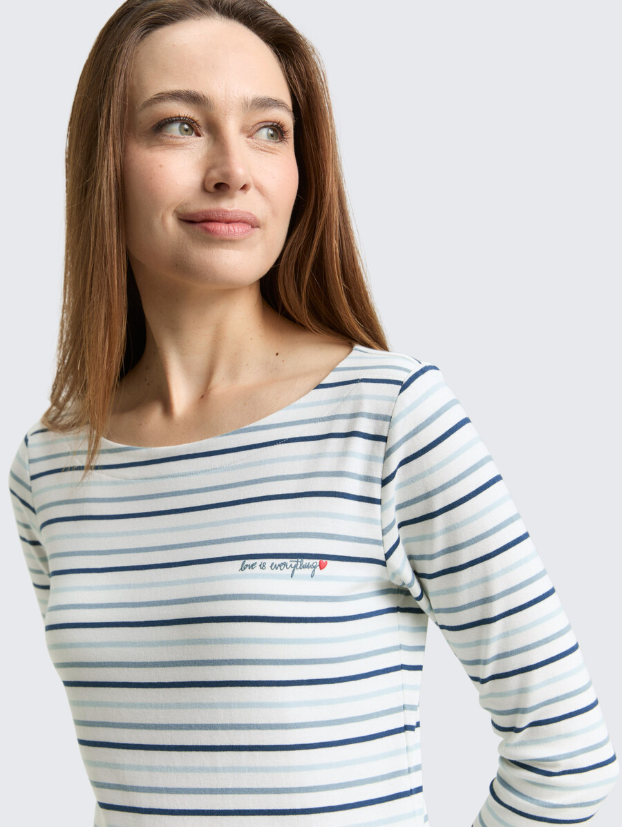 camisa de manga larga con estampado de rayas