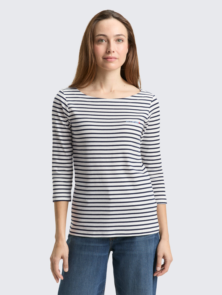 camisa de manga larga con estampado de rayas