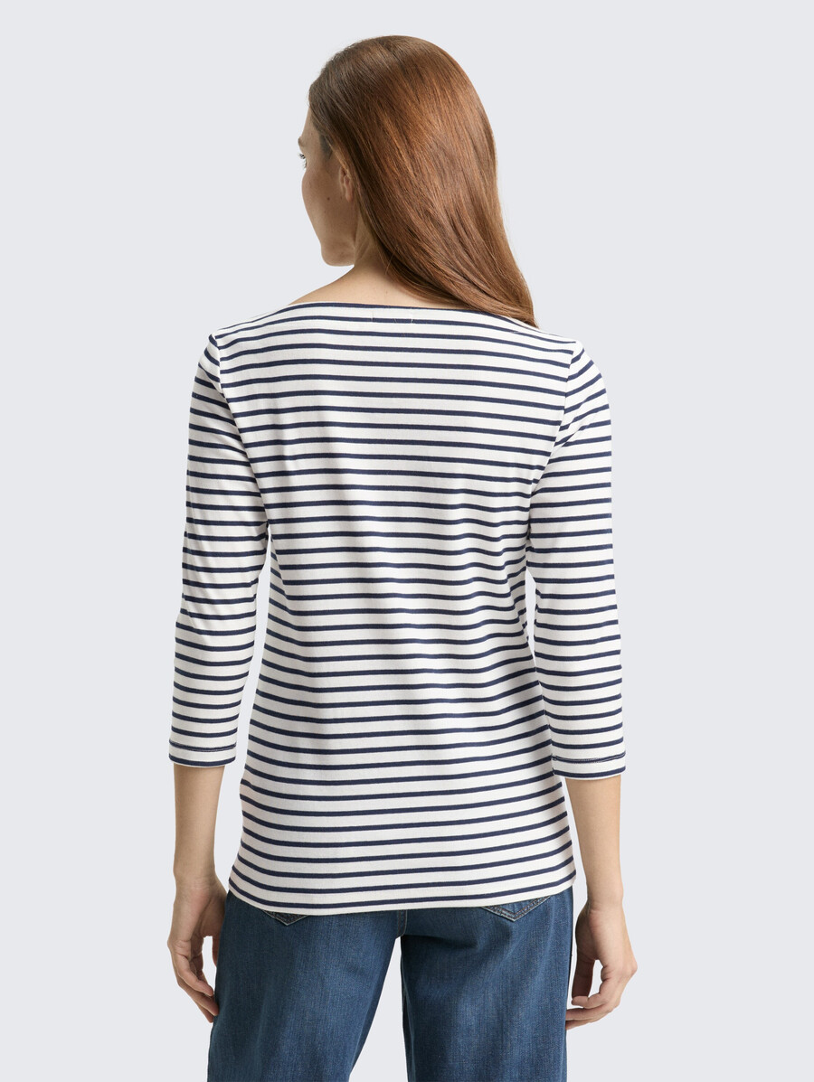camisa de manga larga con estampado de rayas