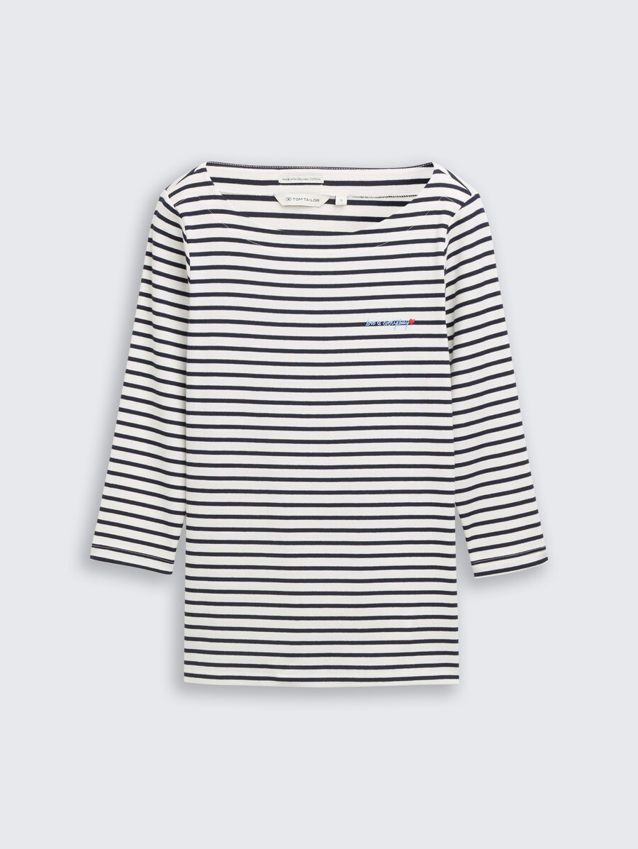 camisa de manga larga con estampado de rayas