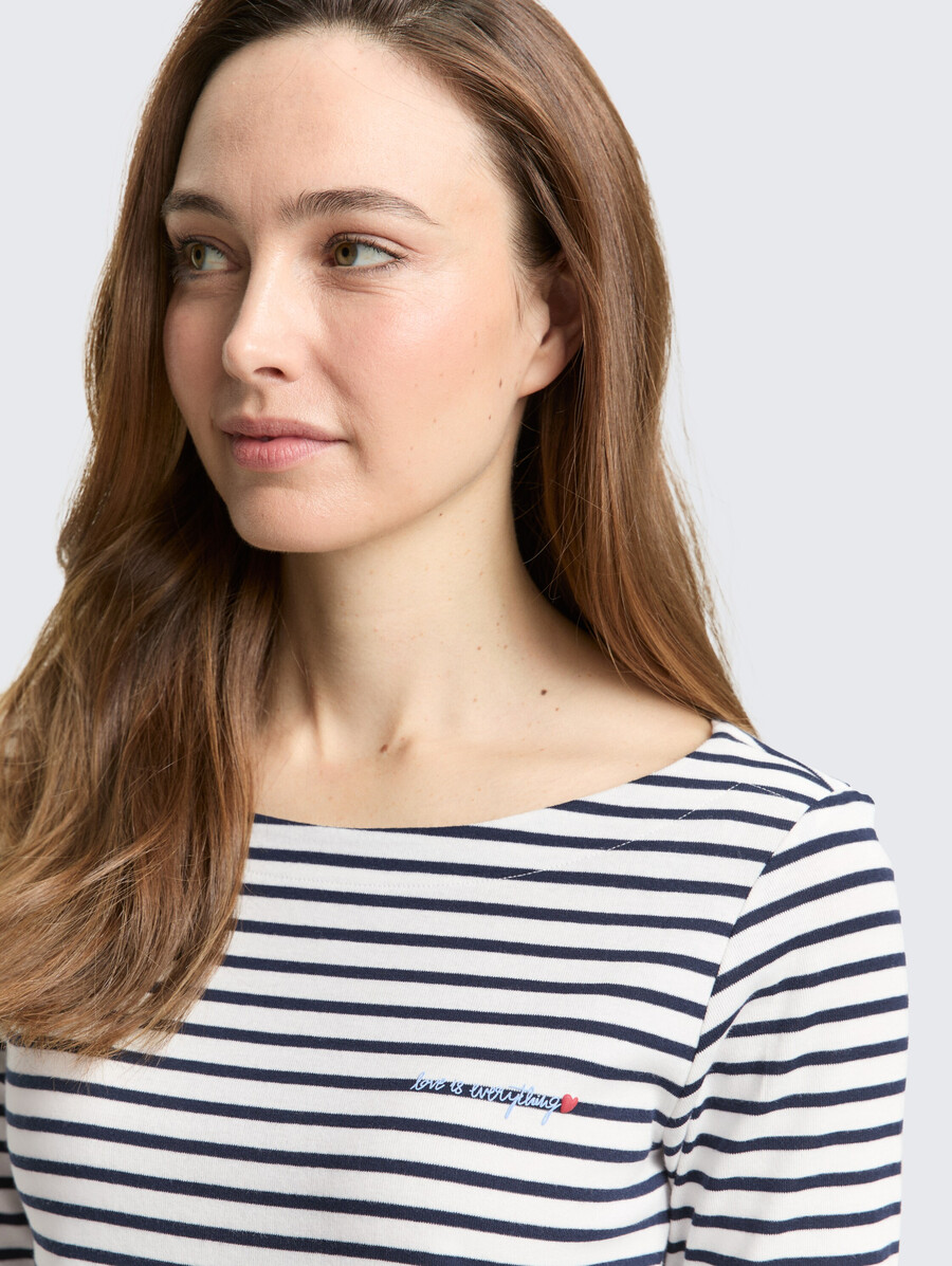 camisa de manga larga con estampado de rayas