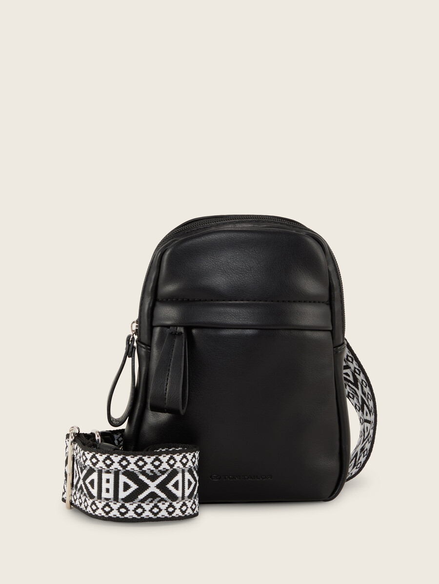 mochila ttpalina con correa tejida estampada