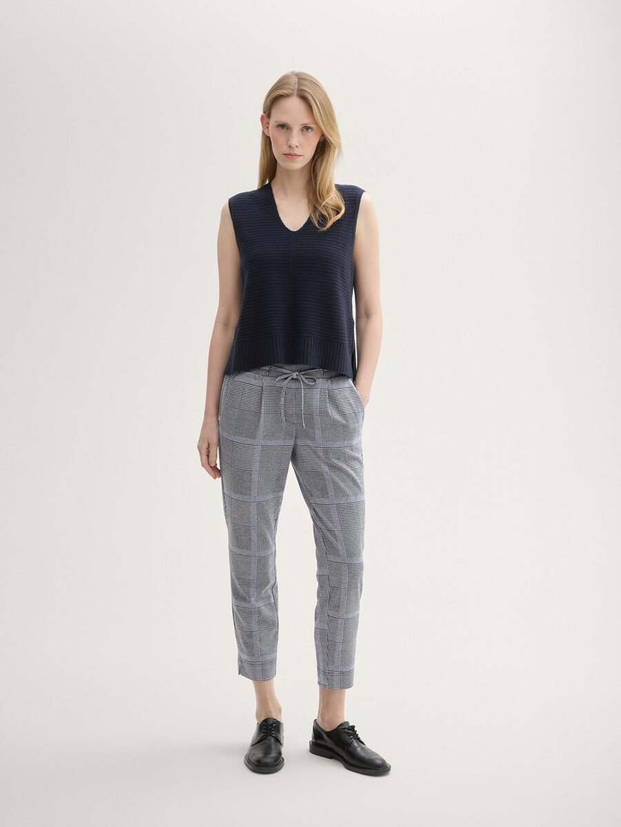 pantalones holgados de cuadros en lenzing ecovero