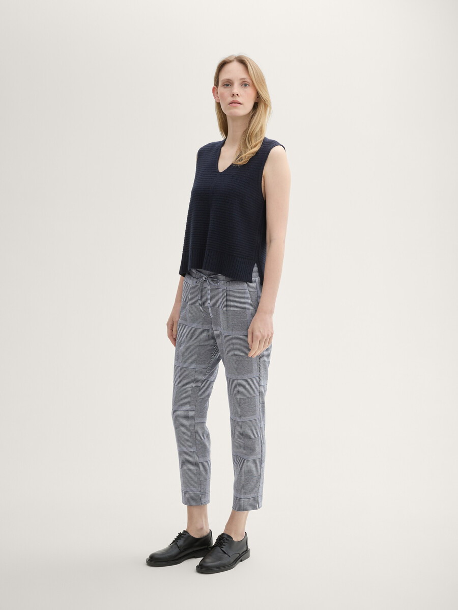 pantalones holgados de cuadros en lenzing ecovero