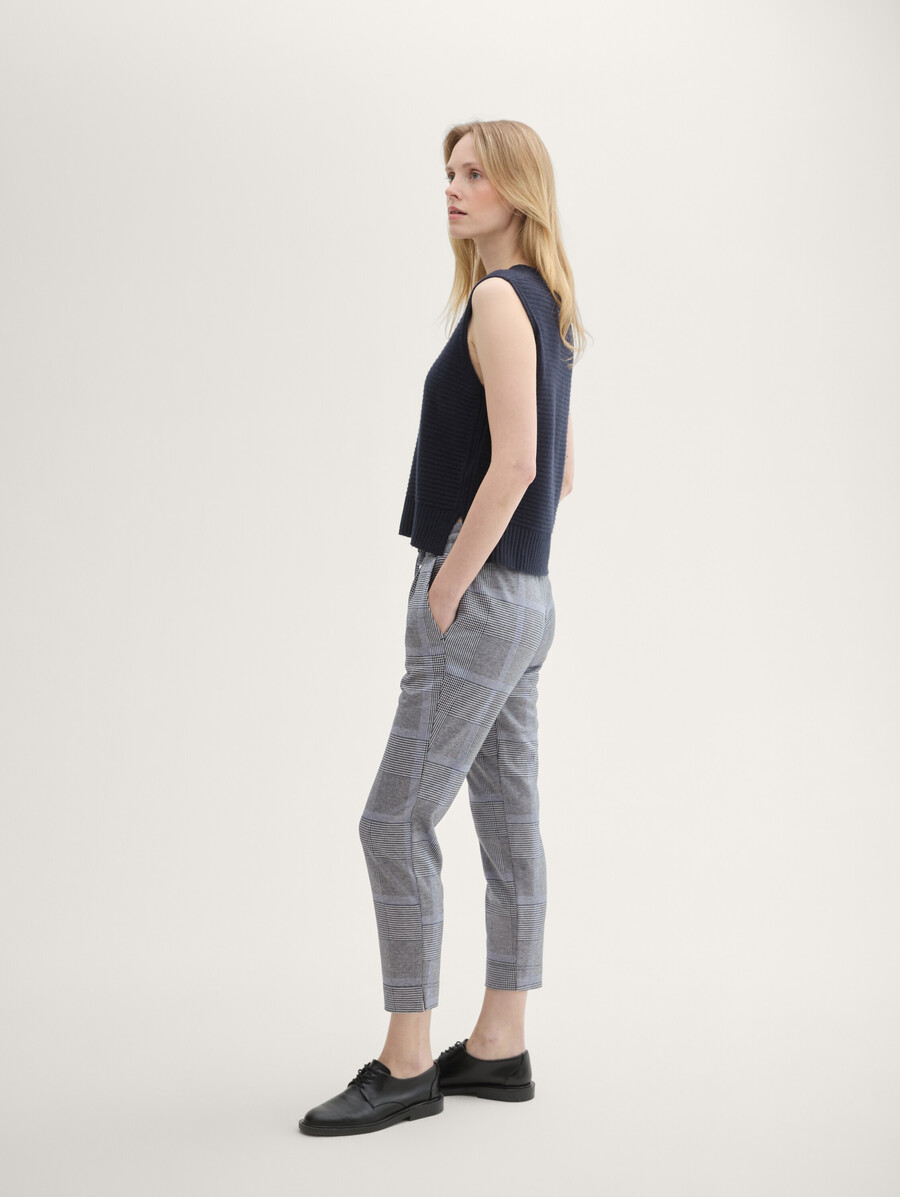 pantalones holgados de cuadros en lenzing ecovero