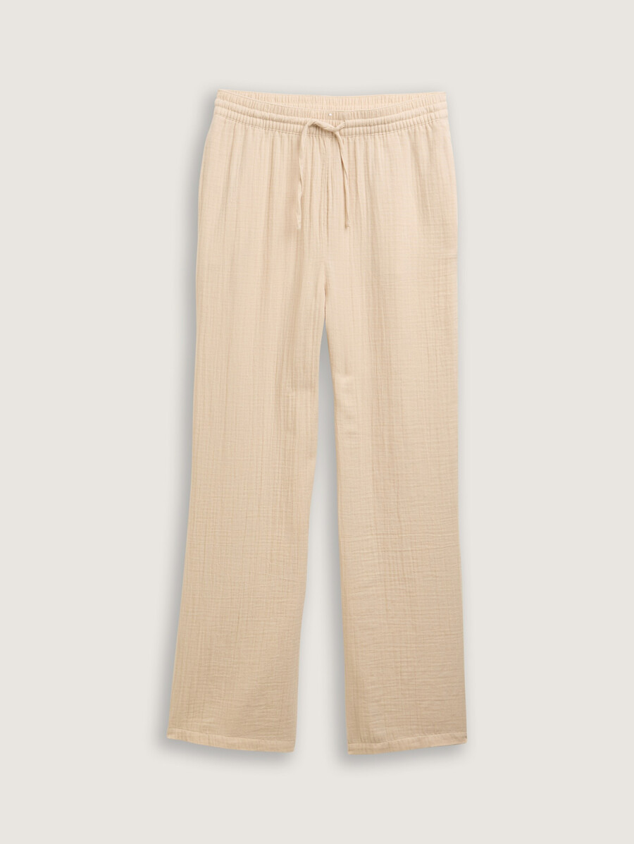 pantalones rectos de muselina