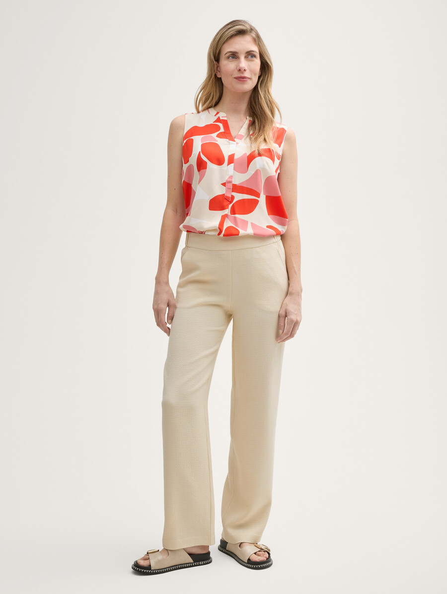 pantalones rectos de seersucker ttlea