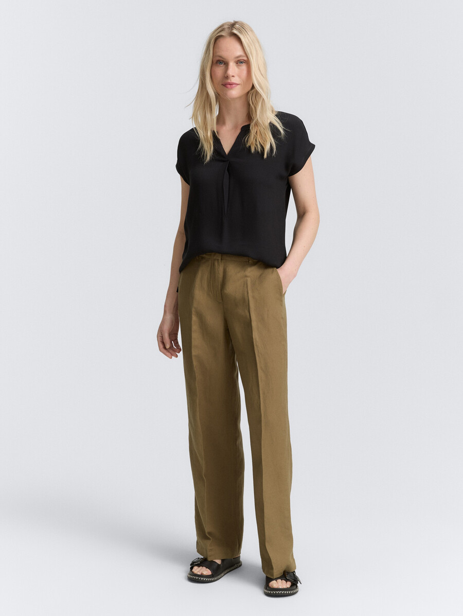 pantalón ancho ttlea con contenido de lino