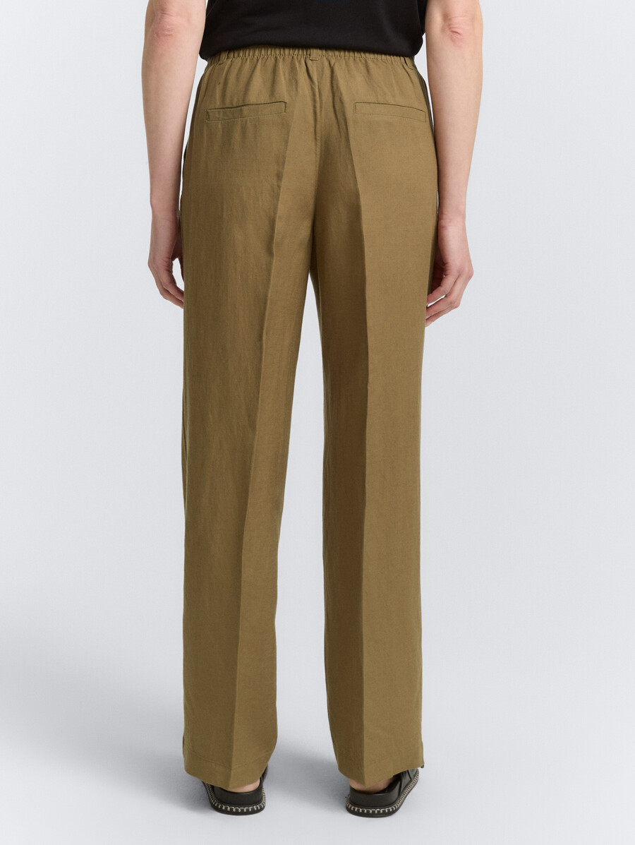 pantalón ancho ttlea con contenido de lino