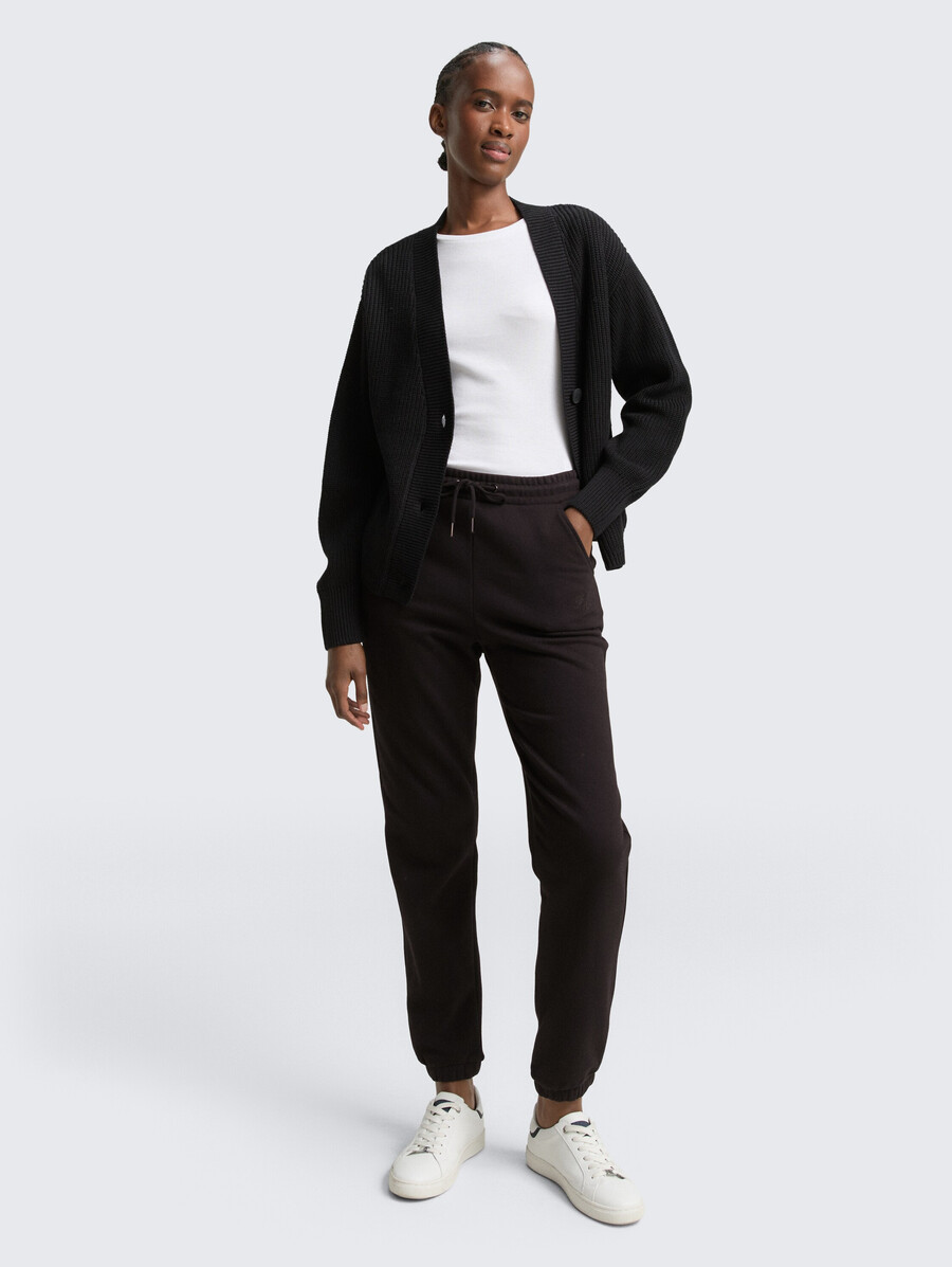 pantalón de jogging con bordado de purpurina