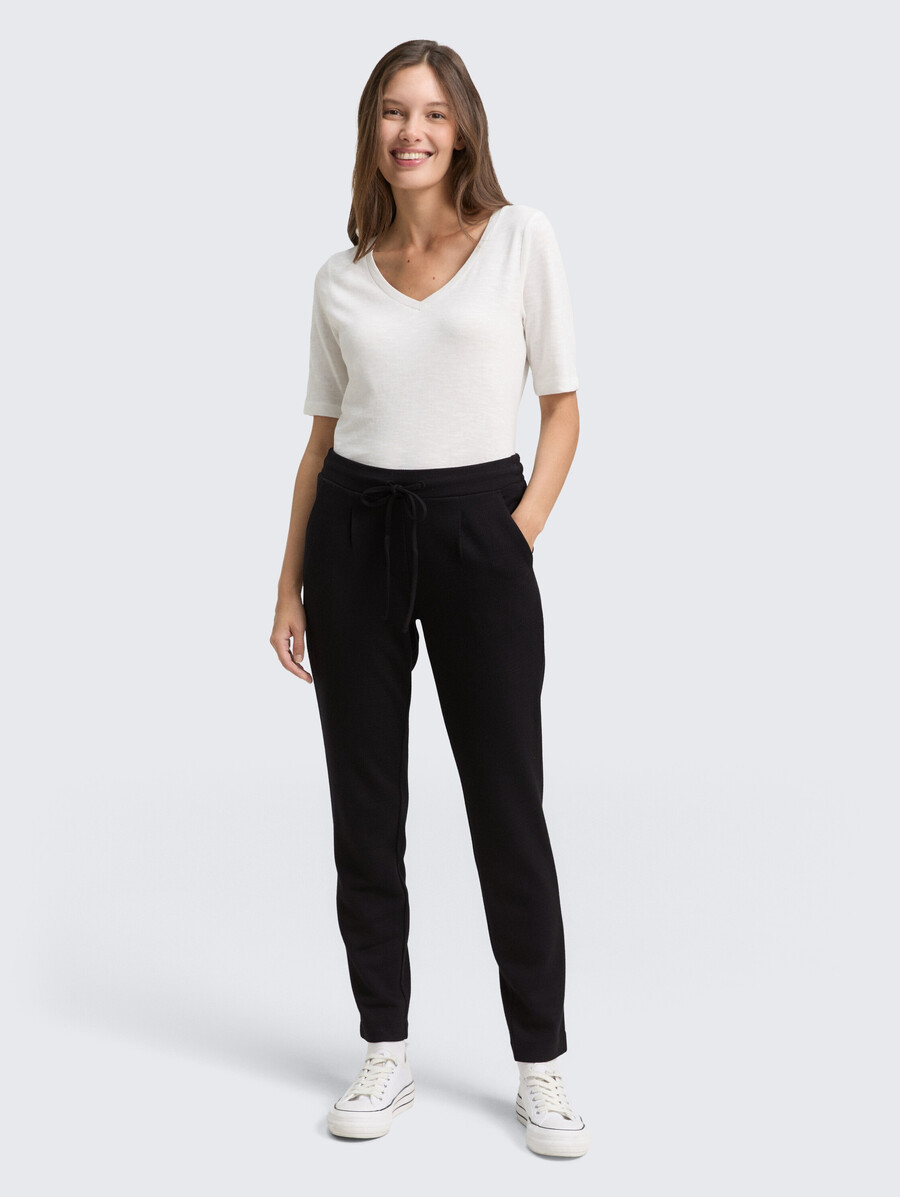 pantalón holgado de jacquard ajustado con cordón