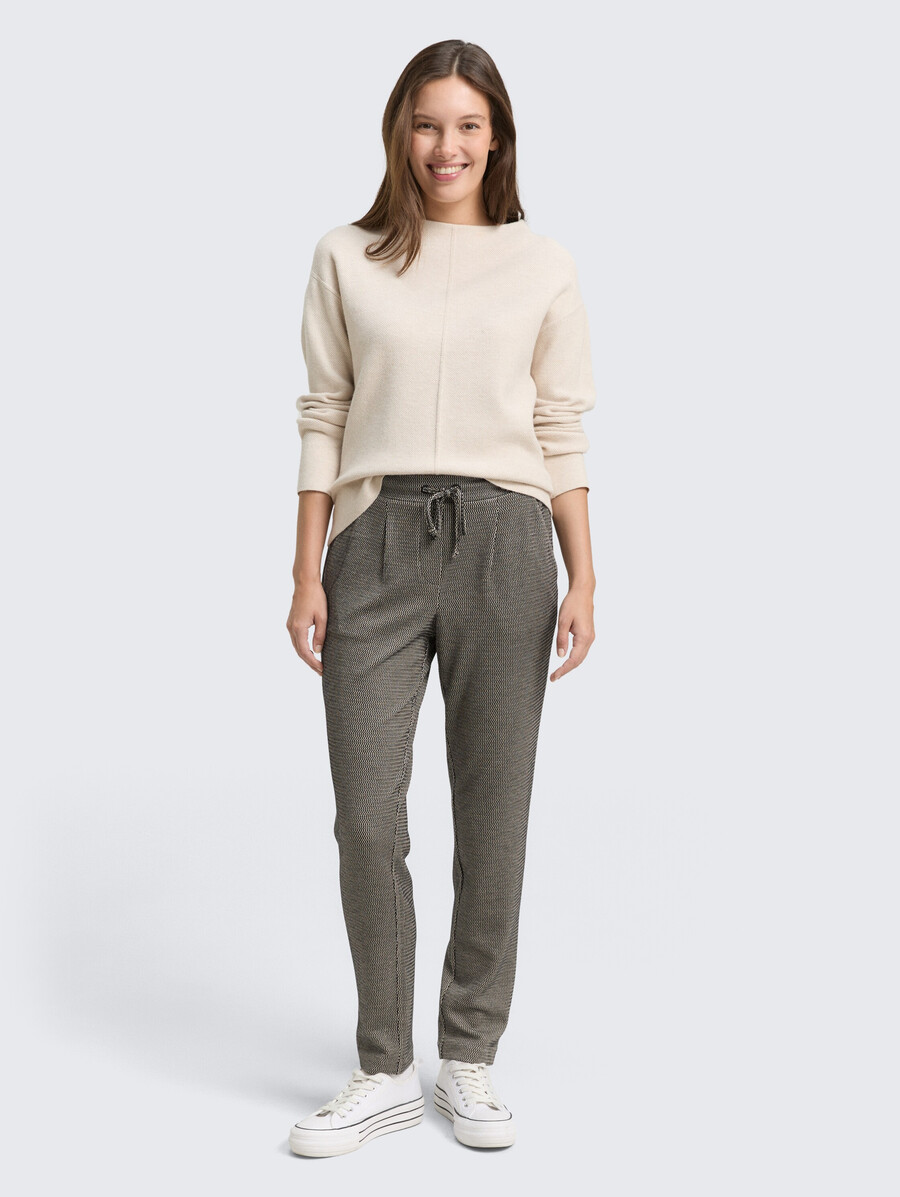pantalón holgado de jacquard ajustado con cordón