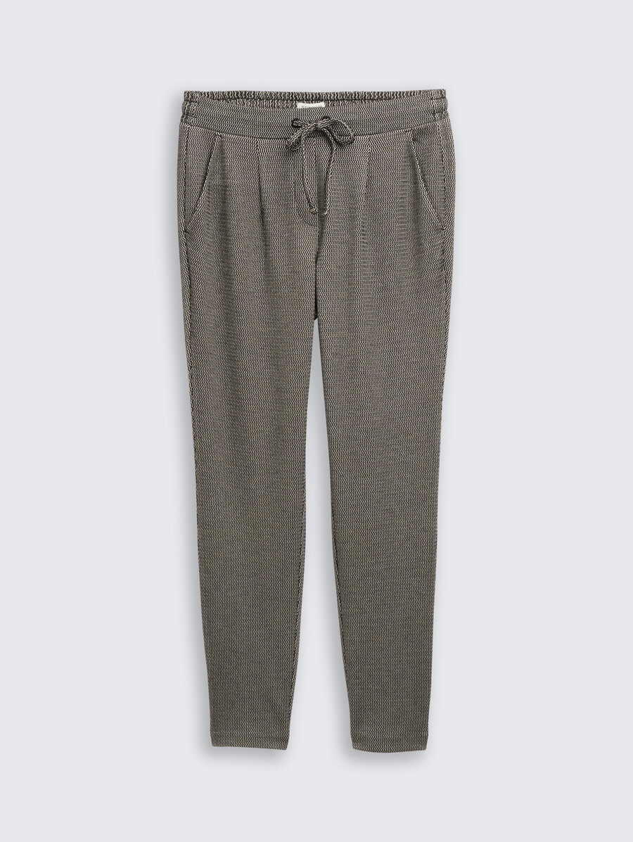pantalón holgado de jacquard ajustado con cordón