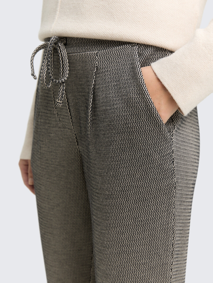 pantalón holgado de jacquard ajustado con cordón