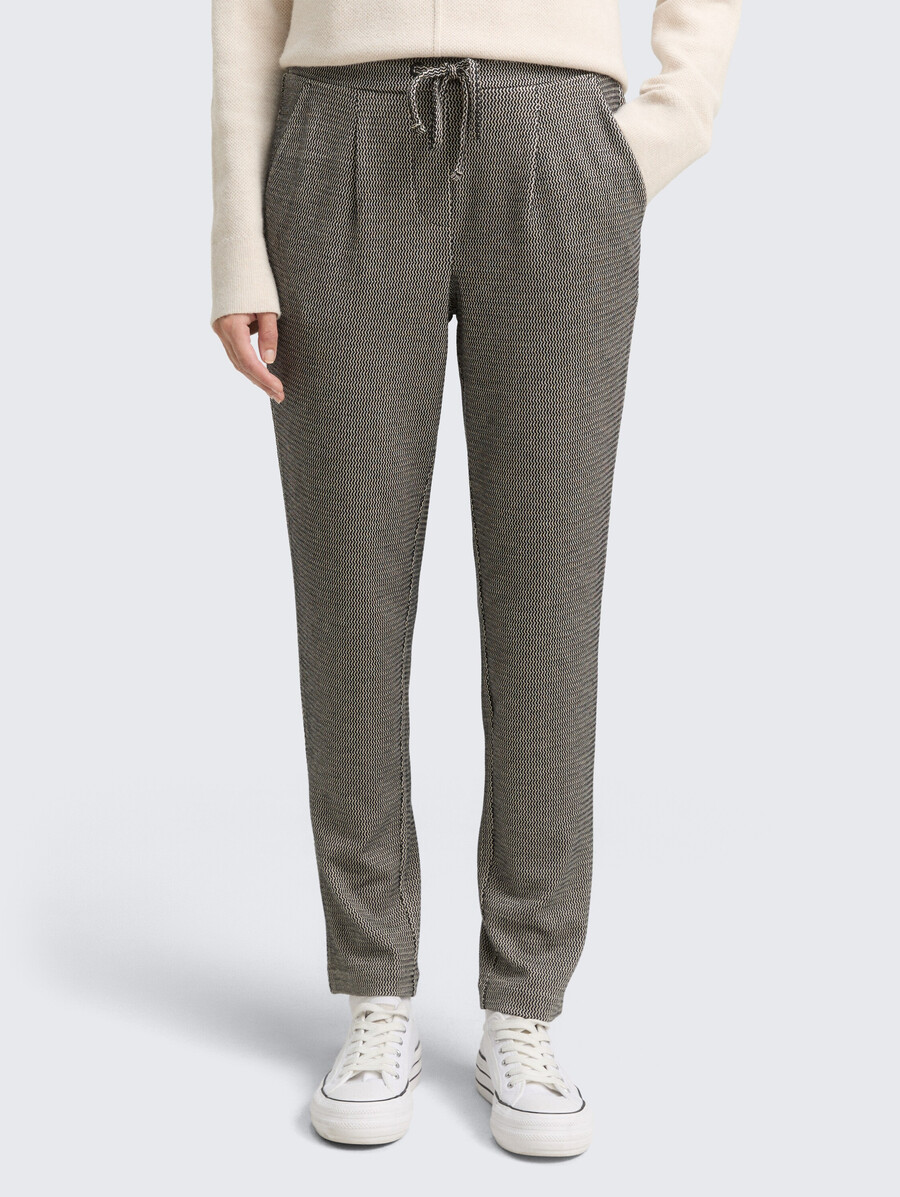 pantalón holgado de jacquard ajustado con cordón