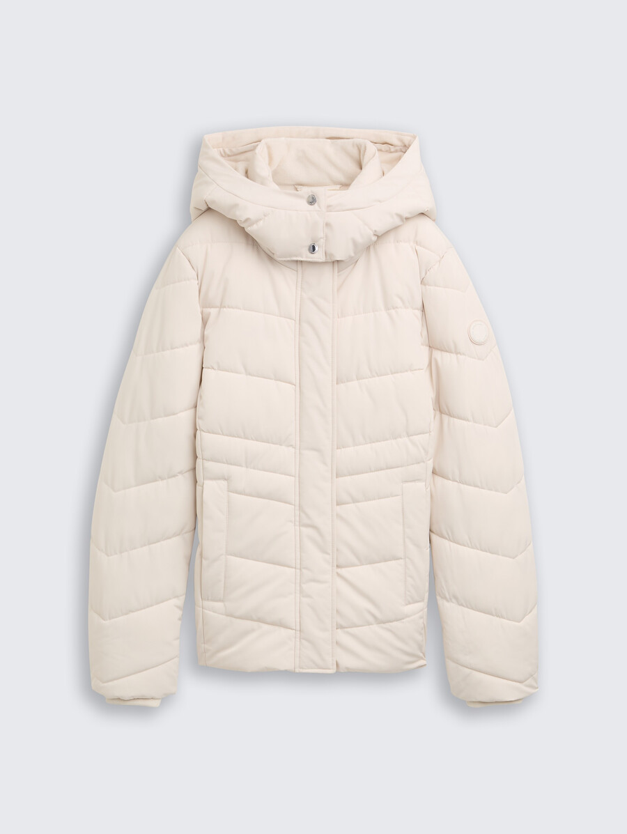chaqueta acolchada con capucha desmontable