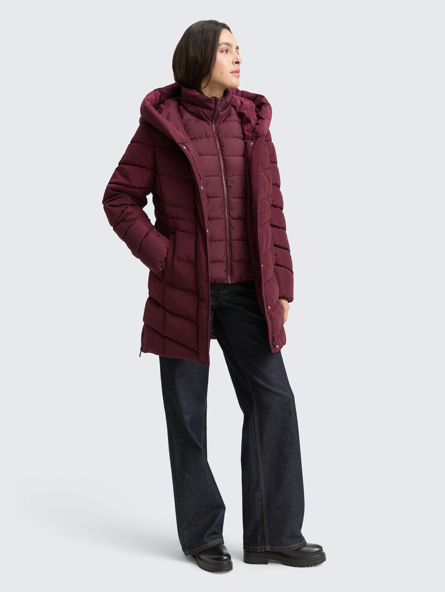 abrigo acolchado con look 2 en 1