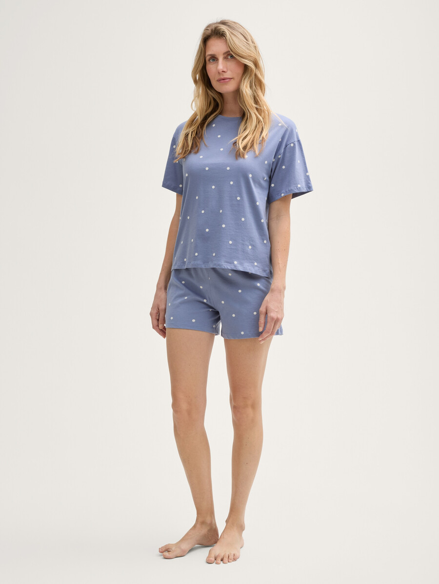 conjunto de pijama con estampado de lunares