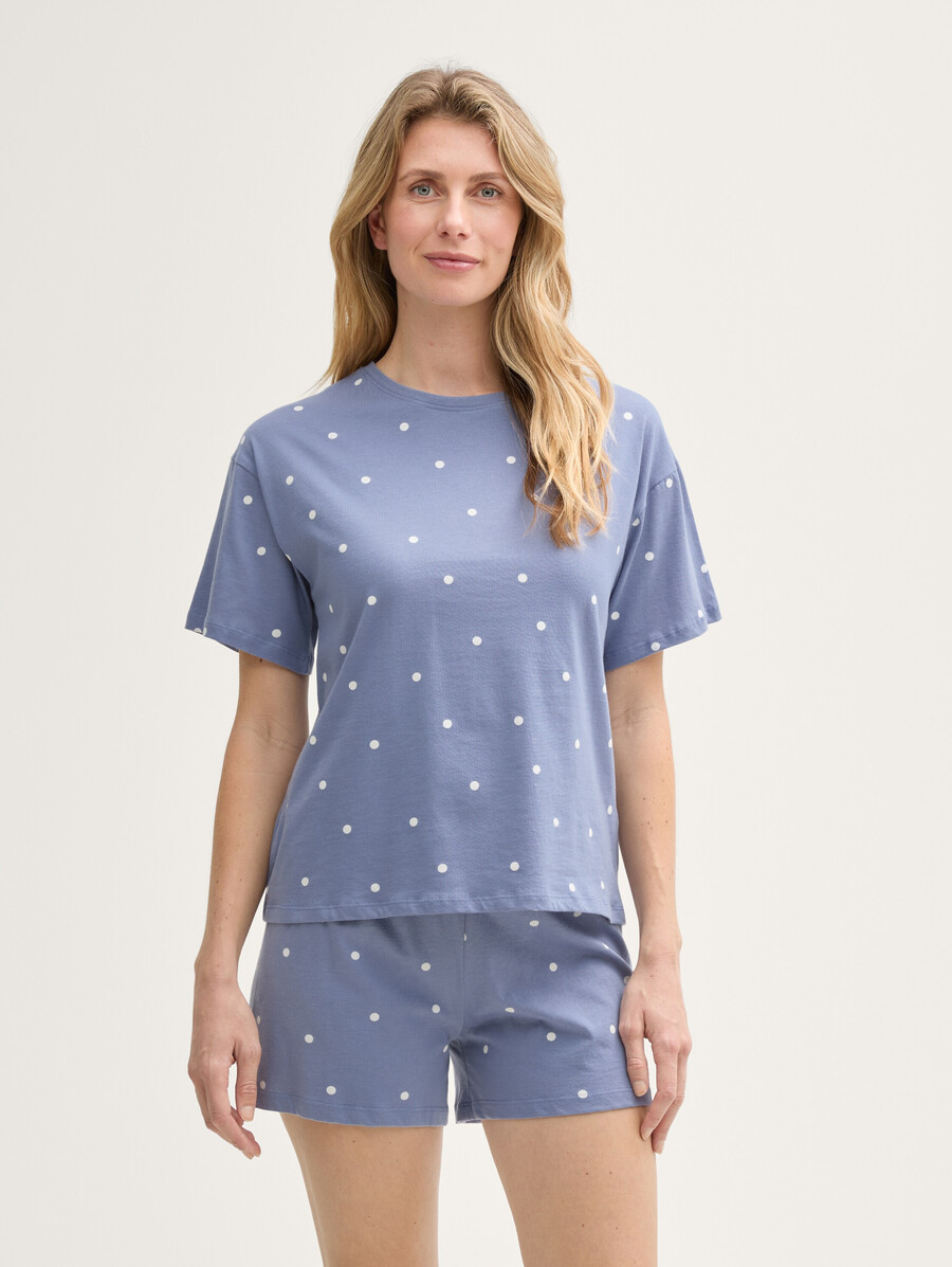 conjunto de pijama con estampado de lunares