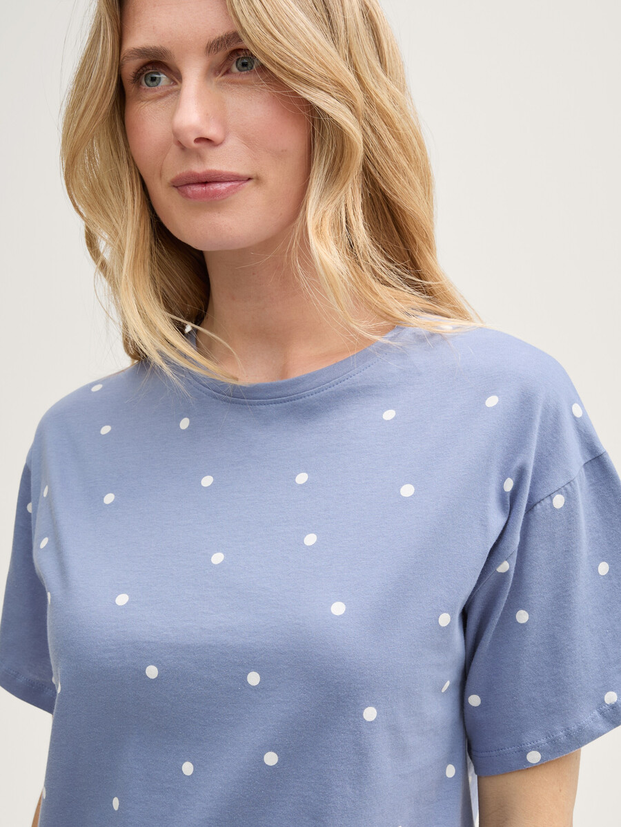 conjunto de pijama con estampado de lunares