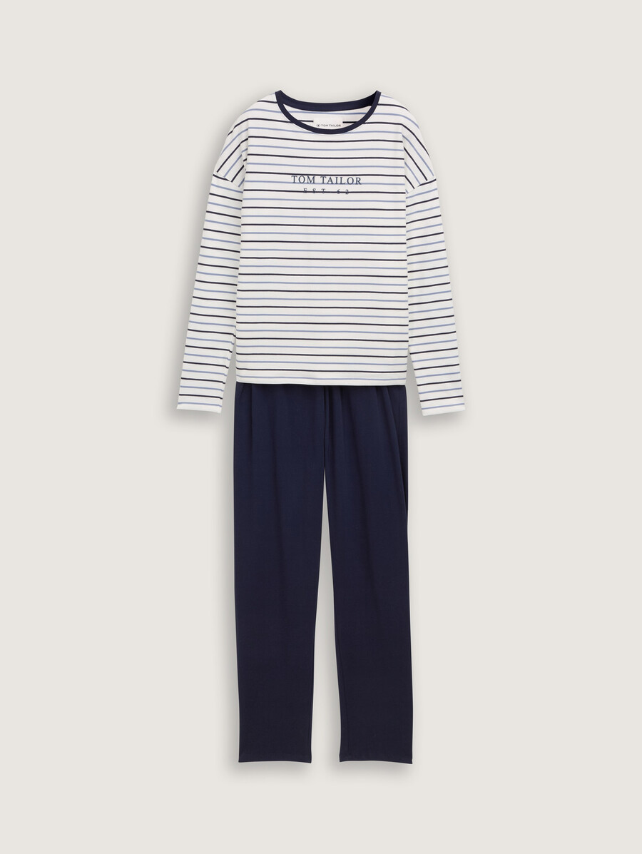 conjunto de pijama con estampado de rayas