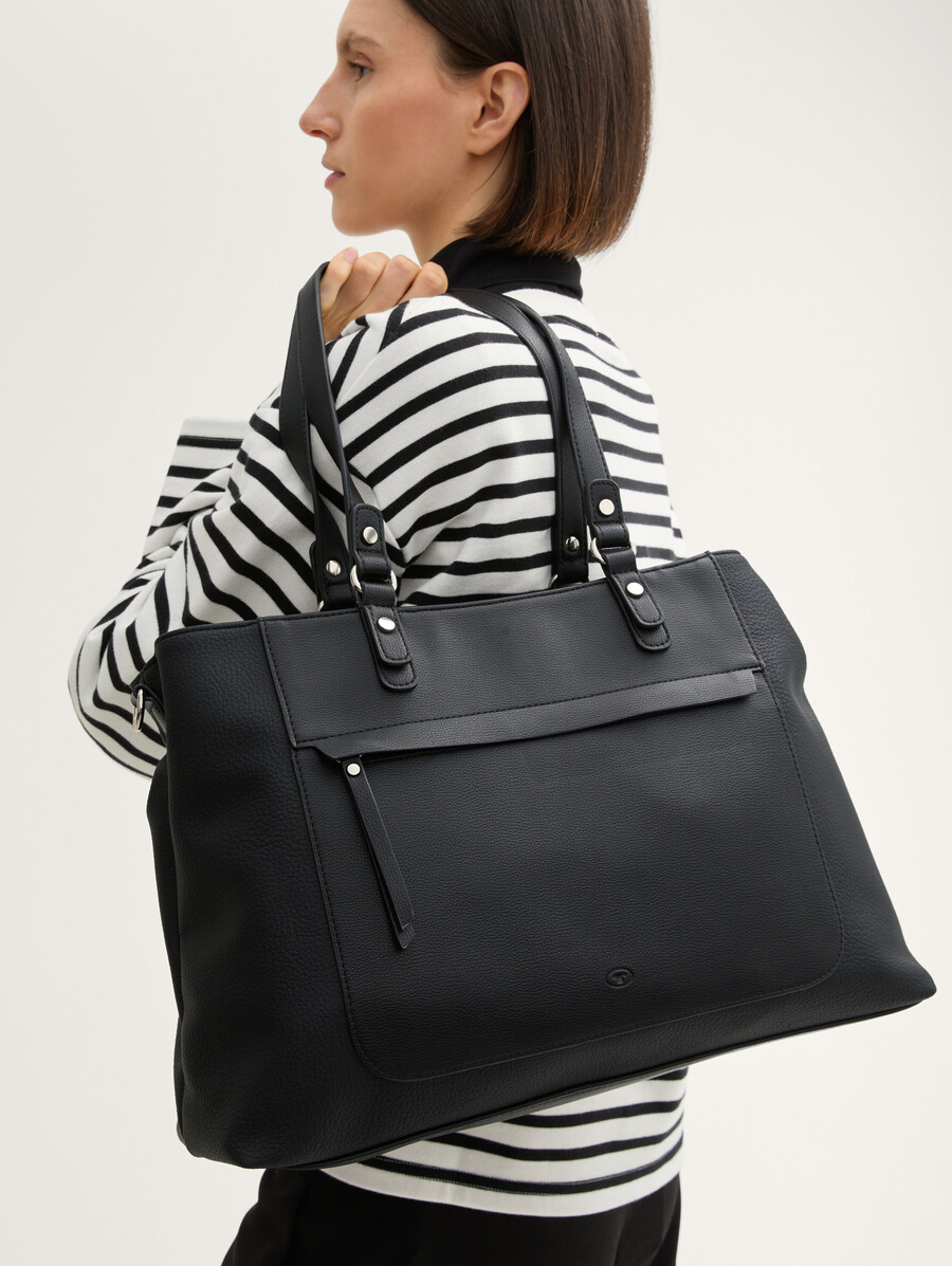 bolso shopper ttlarea l con mezcla de materiales
