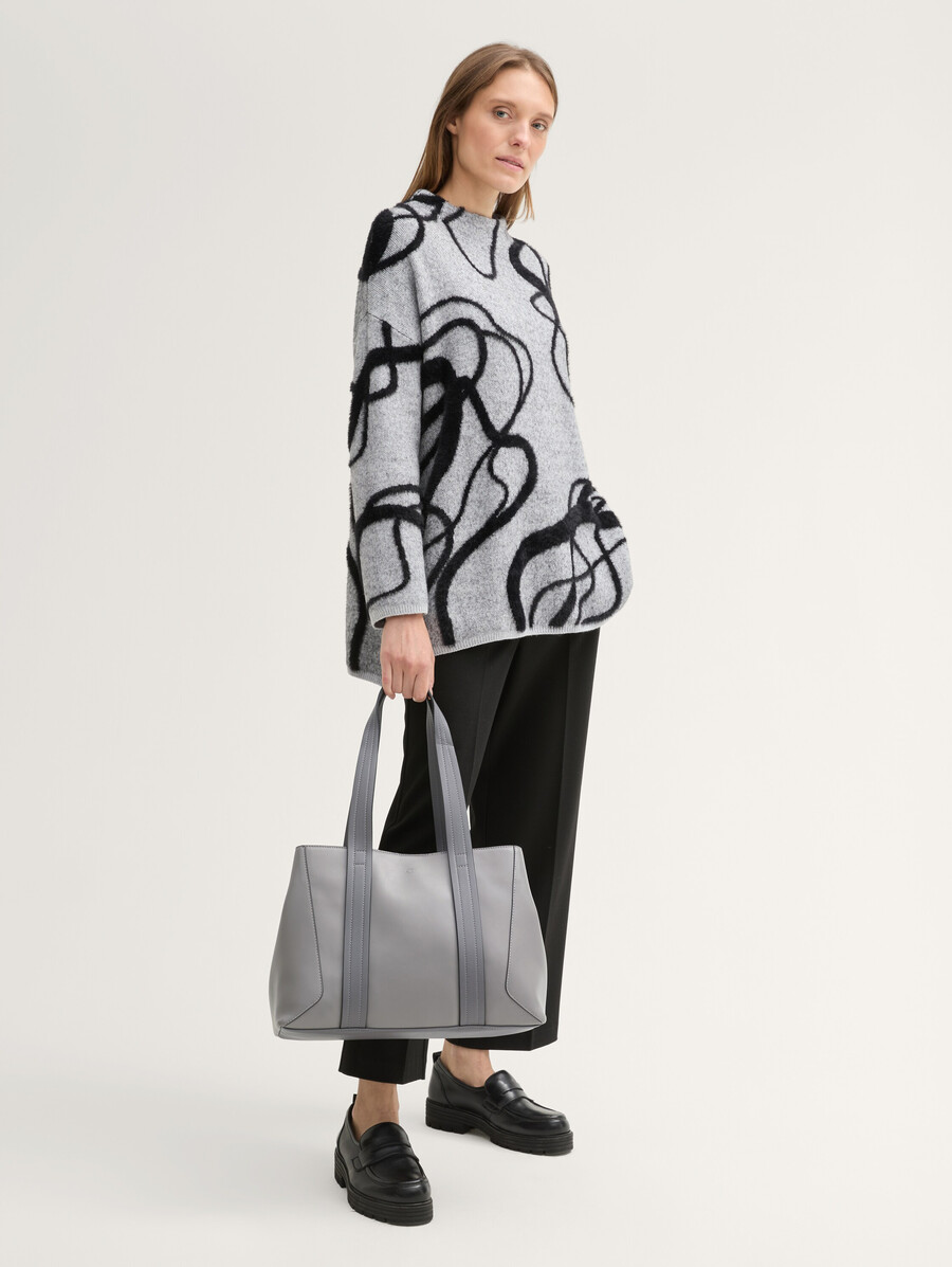bolso shopper ttmanola l con asas de color en contraste