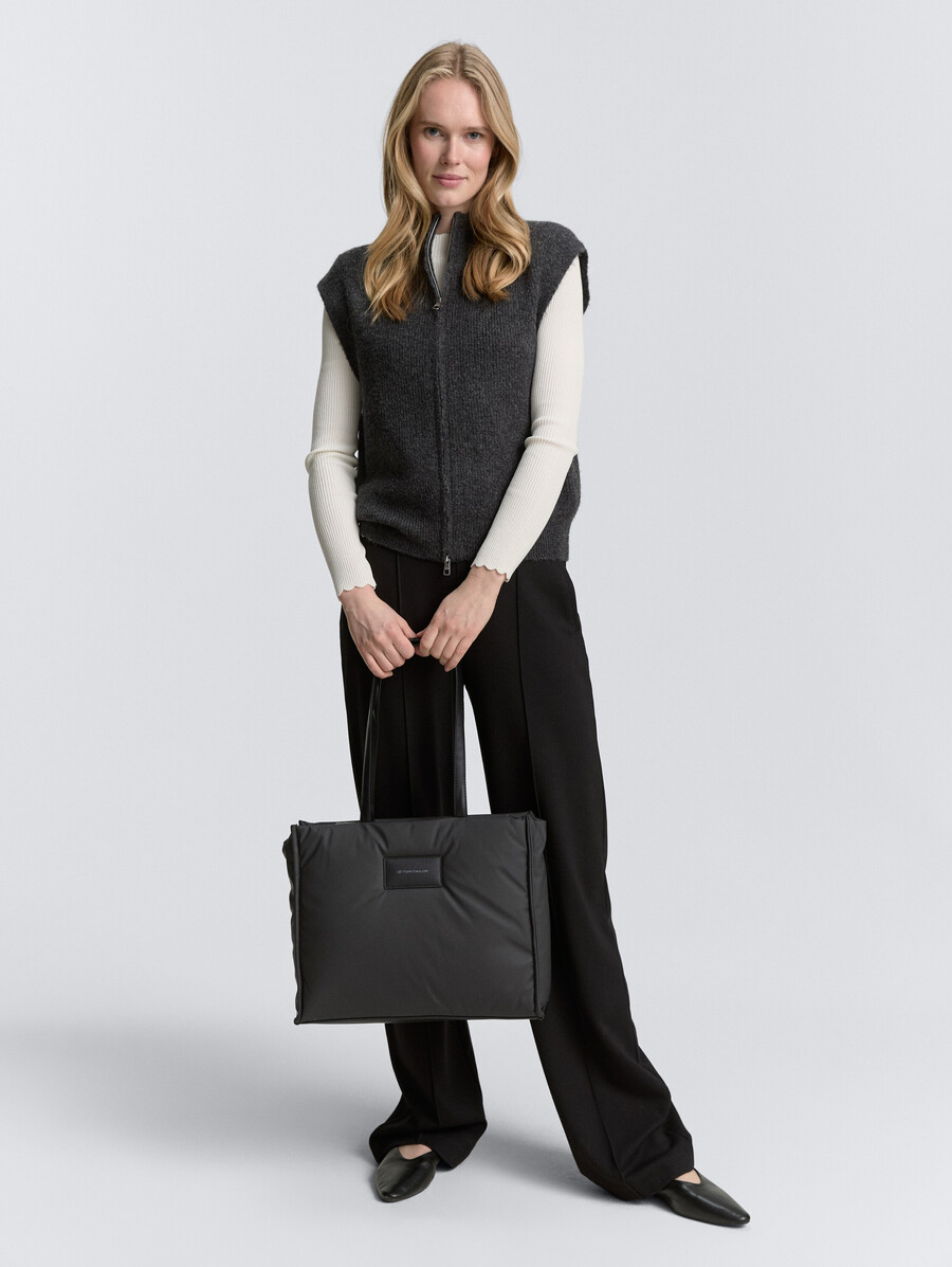 shopper ttpatti l con acolchado y cierre de cremallera