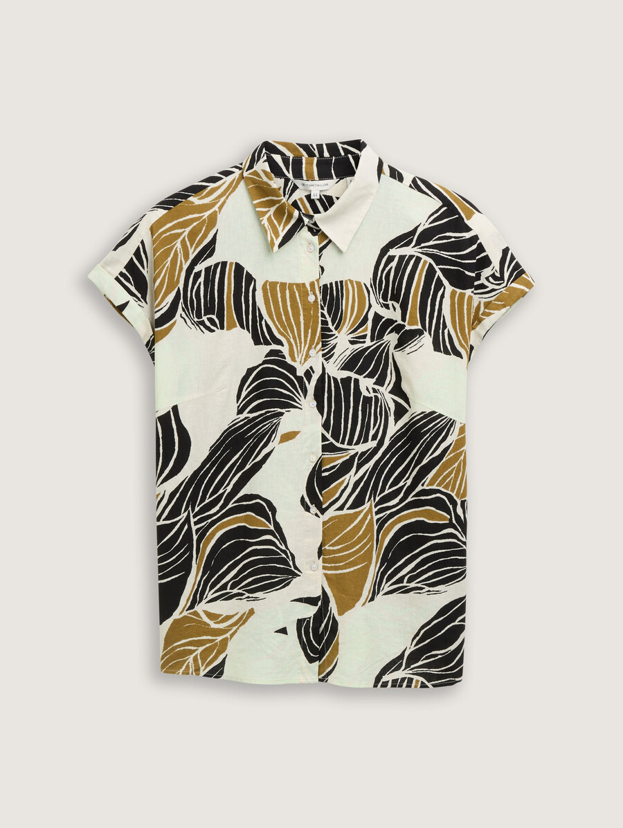 talla grande - blusa holgada con contenido de lino