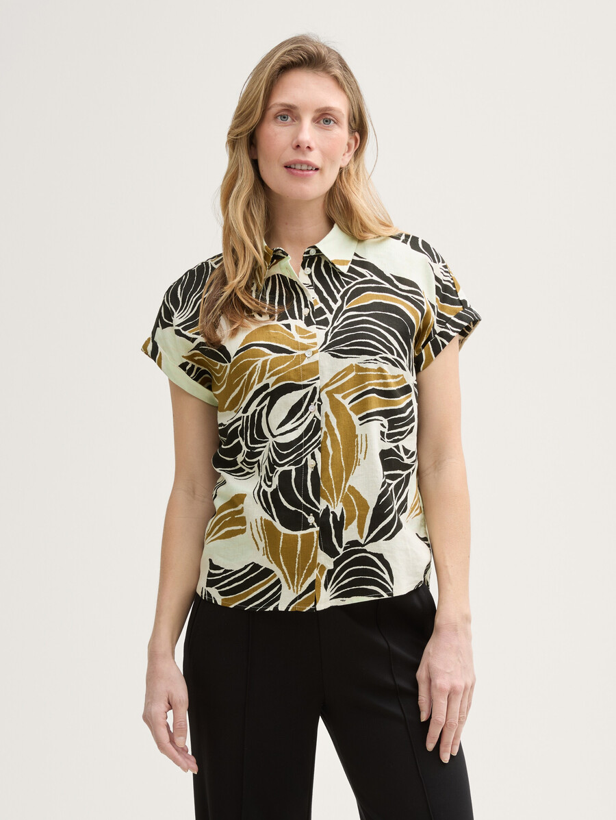 blusa holgada con contenido de lino