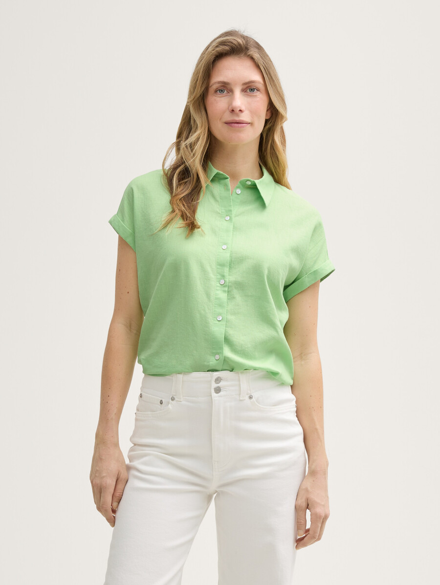 blusa holgada con contenido de lino