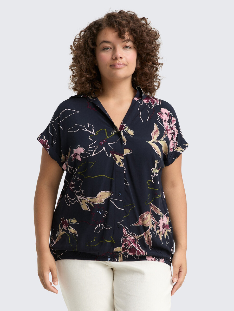 talla grande - blusa con estampado floral