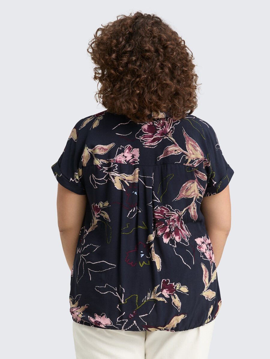 talla grande - blusa con estampado floral