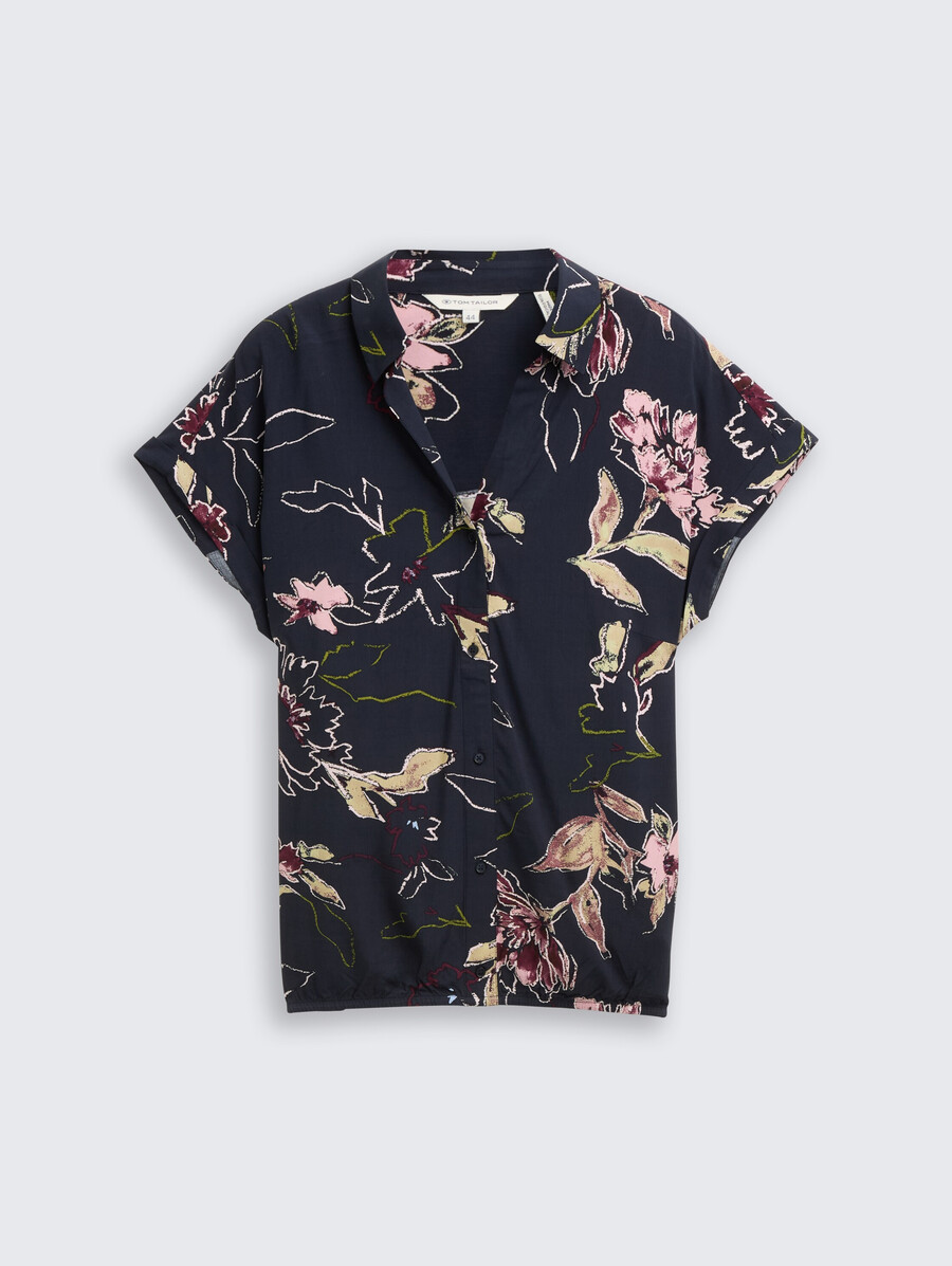 talla grande - blusa con estampado floral