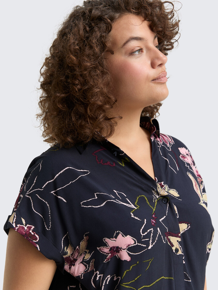 talla grande - blusa con estampado floral