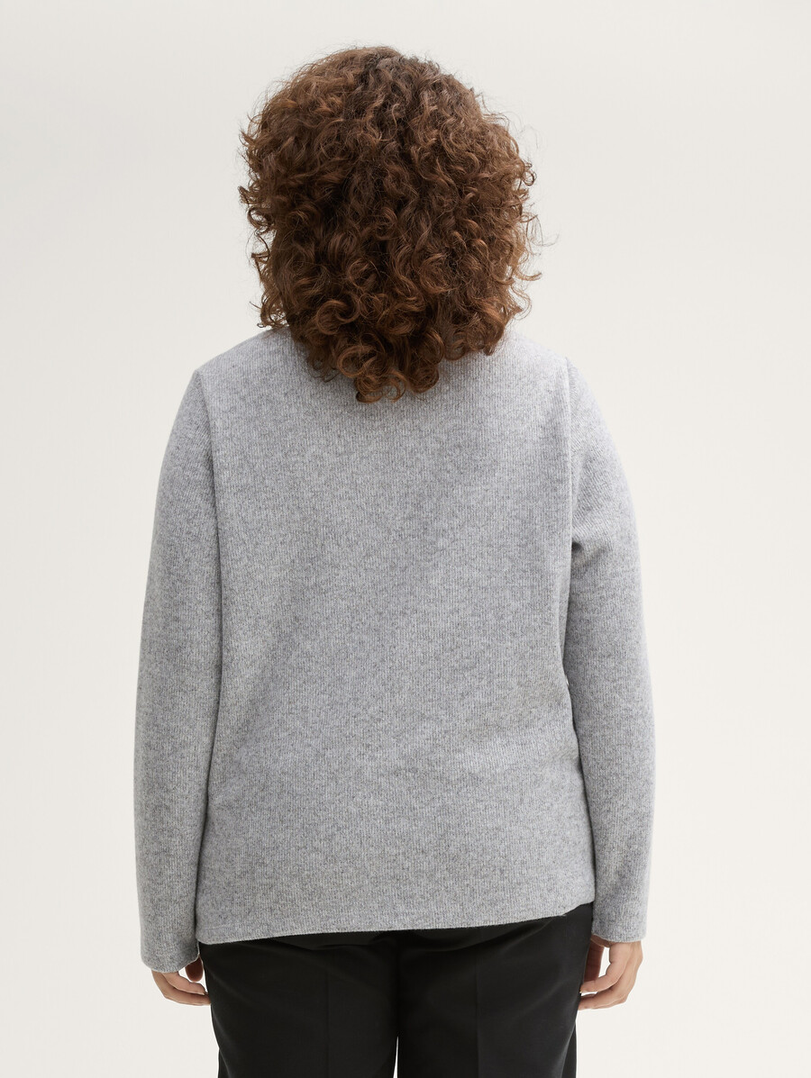 talla grande - sudadera suave al tacto con detalles de botones