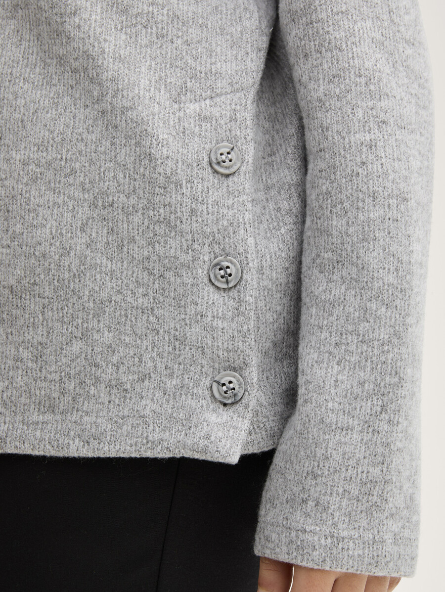 talla grande - sudadera suave al tacto con detalles de botones